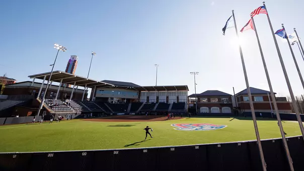 The Liberty University Softball team takes on Longwood at Kamphuis Field on March 26, 2025. (Photo by: Jessie Jordan)