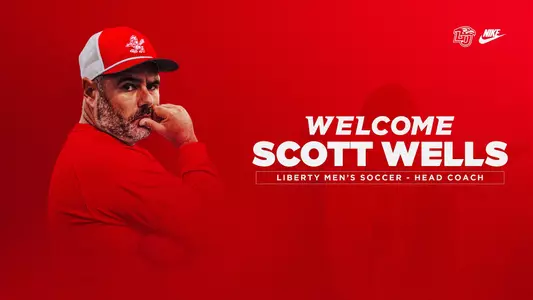 Men's Soccer - Liberty Announces Scott Wells at Next Head Soccer Coach Graphic