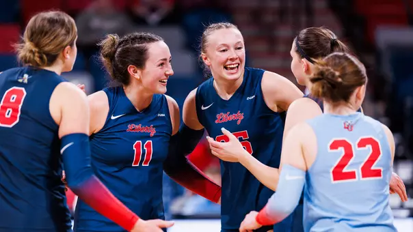 Liberty Women’s Volleyball takes on Western Kentucky University in Liberty Arena on November 15th, 2025. (Photo by: Matt Reynolds)