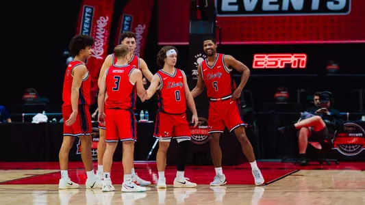 Men's Basketball Recap Photo Team Huddle vs. Vermont ESPN Events Invitational Quarterfinals Nov. 24, 2025