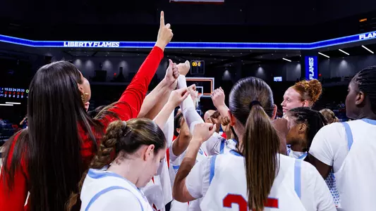 WBB Huddle after Frostburg State
