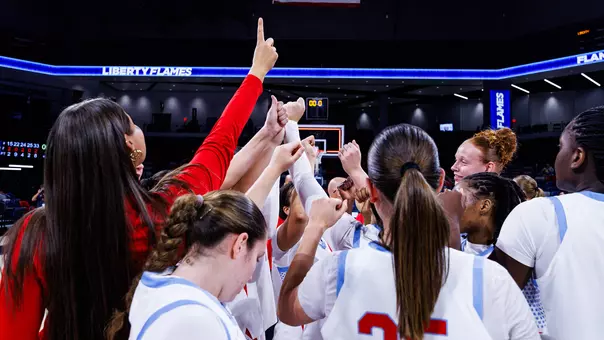 WBB Huddle after Frostburg State