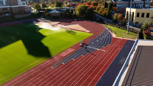 Drone Shot of Matthes-Hopkins Track Complex Fall 2025