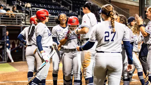Softball Homer Celebration for 2025 Clearwater Invitational Preview
