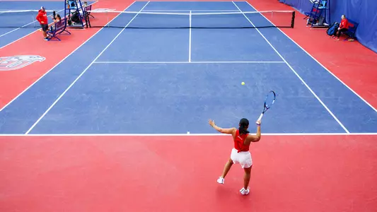 Joseph returns a forehand