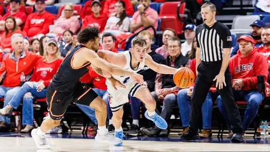 Liberty Men’s Basketball faces Sam Houston at Liberty Arena on February 8th, 2024. (Photo by Ryan Anderson)
