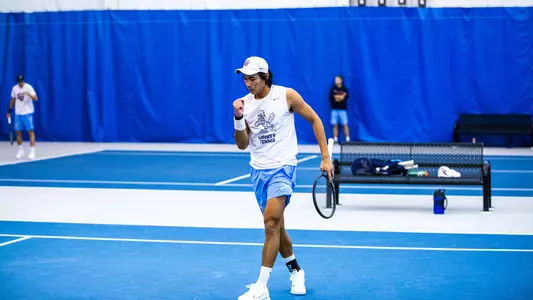 Auytayakul celebrates after a point