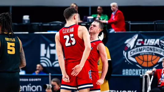 Men's Basketball Recap Photo Kaden Metheny and Zach Cleveland vs. Kennesaw State vs. CUSA Championship Semifinals March 14, 2025