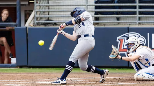 Liberty Softball faces Middle Tennessee at Kamphuis field on April 4th, 2025. (Photo by Ryan Anderson)