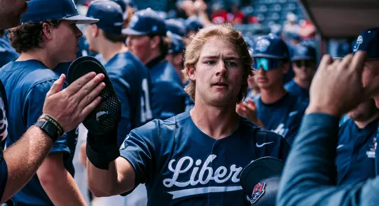 Baseball - Camden Troyer Congratulated in Dugout 4-27-25