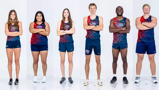 6 Track Athletes White Backdrop
