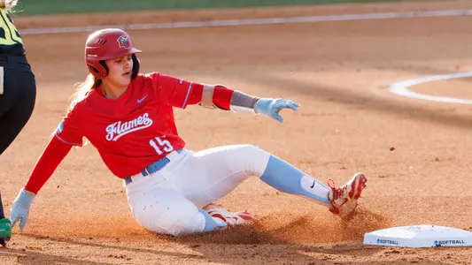 The Liberty Softball Team faces the University of Oregon in Game 1 of the Super Regional in Eugene, Oregon on May 23, 2025. (Photo by: Matt Reynolds)