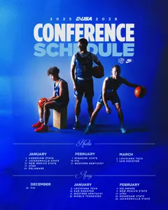 Men's Basketball 2025-26 CUSA Schedule Release Graphic July 11, 2025