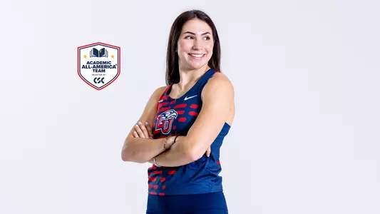 Meredith Engle White Backdrop CSC Academic All-America Logo