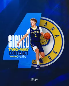 Men's Basketball Taelon Peter Two-Way Contract Indiana Pacers July 25, 2025 Full Sized Graphic