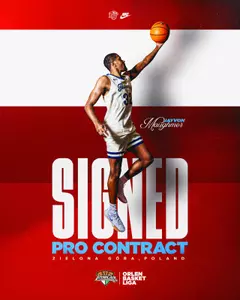 Men's Basketball Jayvon Maughmer 1st Pro Contract With Zielona Góra in Poland July 31, 2025 Graphic