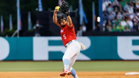 The Liberty Softball Team faces the University of Oregon in Game 1 of the Super Regional in Eugene, Oregon on May 23, 2025. (Photo by: Matt Reynolds)
