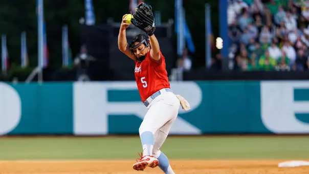 The Liberty Softball Team faces the University of Oregon in Game 1 of the Super Regional in Eugene, Oregon on May 23, 2025. (Photo by: Matt Reynolds)