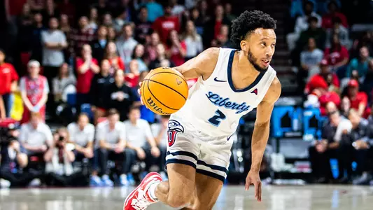 Liberty men’s basketball plays against EKU for the semifinals of the ASUN tournament in Liberty arena on March 2, 2023 (photo by: Emma Kendrick)