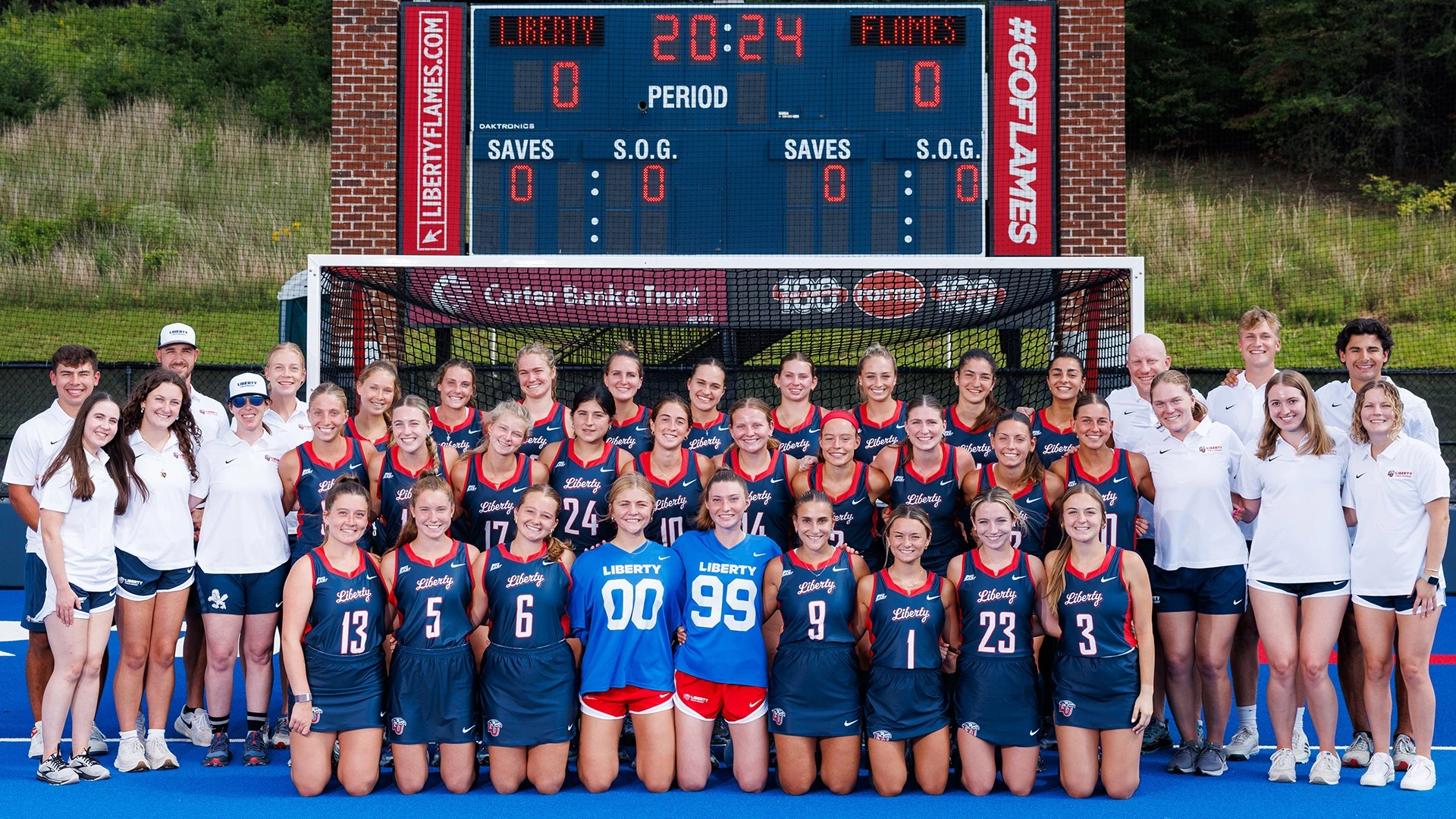 Liberty University’s Field Hockey Team Photo is Photographed on the East Campus Field Hockey Field on August 23, 2024. (Photo by: Matt Reynolds)
