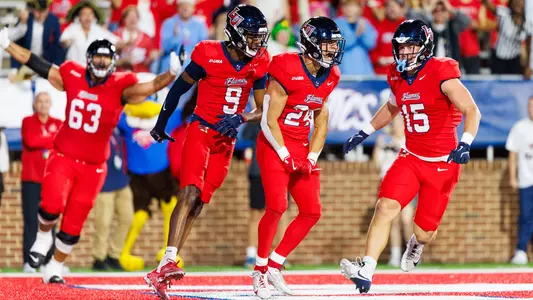 Football - Vaughn Blue celebrates a rushing touchdown against Jacksonville State (2024)
