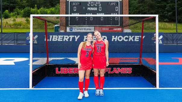Liberty University’s Field Hockey team photo is photographed on the East Campus Field Hockey Field on August 22, 2025. (Photo by: Matt Reynolds)