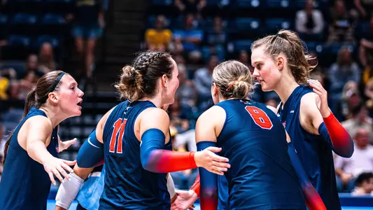 Volleyball Huddle at WVU