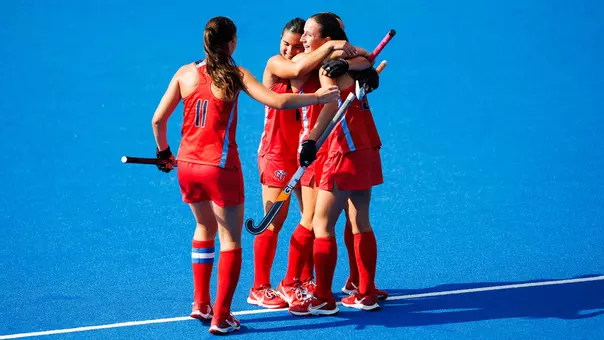 Field Hockey Recap Photo Team Huddle vs. Old Dominion Oct. 2, 2026