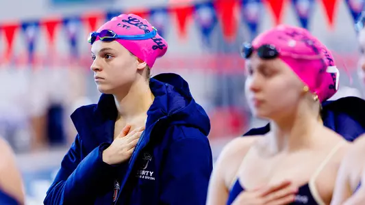 Swimming and diving national anthem versus JMU