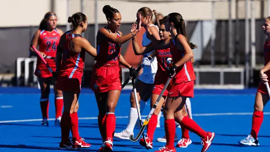 Field Hockey Recap Photo Team Huddle vs. Duke Oct. 25, 2026