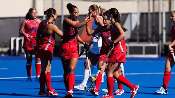 Field Hockey Recap Photo Team Huddle vs. Duke Oct. 25, 2026