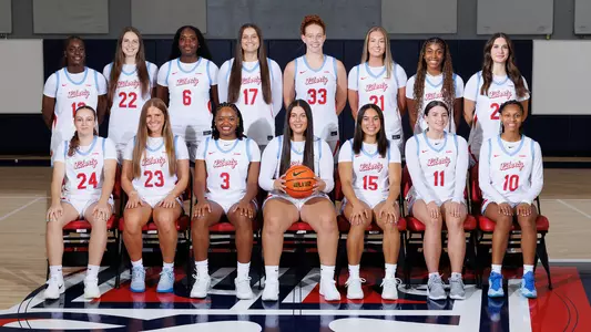 The Liberty women's basketball team poses for the 2026-27 team photo.