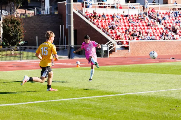 Liberty University Men’s Soccer Plays VMI at Osborne Stadium on October 30, 2026. (Photo by Ethan Smith)