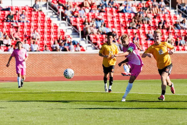 Liberty University Men’s Soccer Plays VMI at Osborne Stadium on October 30, 2026. (Photo by Ethan Smith)