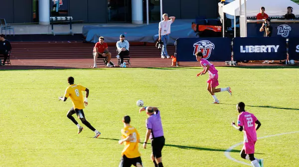 Liberty University Men’s Soccer Plays VMI at Osborne Stadium on October 30, 2026. (Photo by Ethan Smith)