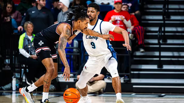 Men’s basketball team takes on New Mexico State University in the Liberty Arena on January 15, 2026 (Photo by Simon Barbre)