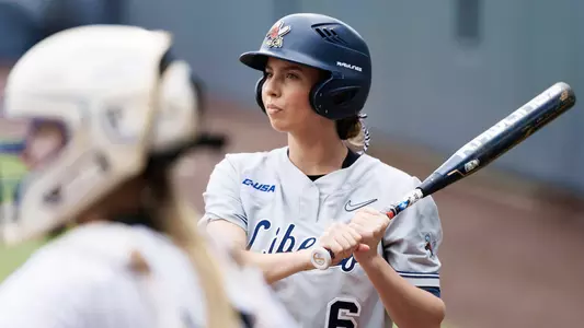 Liberty Softball faces Middle Tennessee at Kamphuis field on April 4th, 2025. (Photo by Ryan Anderson)