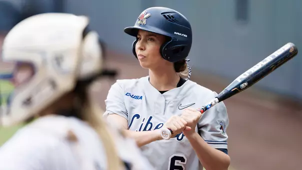 Liberty Softball faces Middle Tennessee at Kamphuis field on April 4th, 2025. (Photo by Ryan Anderson)