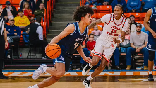Men's Basketball Recap Photo Brett Decker Jr. at UTEP Feb. 14, 2026