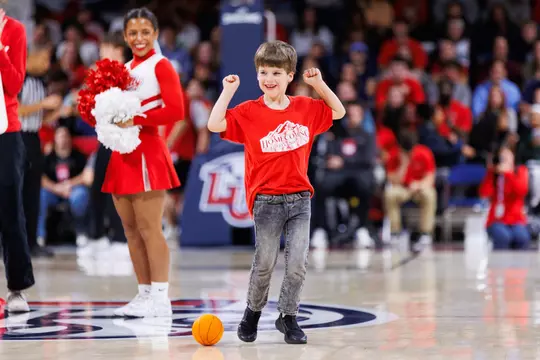 Liberty Men’s Basketball faces Florida Atlantic University at Liberty Arena on November 9, 2025. (Photo by Ryan Anderson)