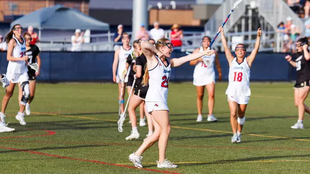 WLAX Rajala Celebrates a goal in the ASUN Championship