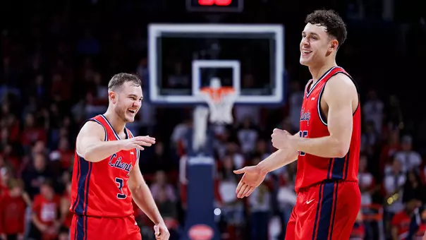 Men's Basketball Recap Photo Zach Cleveland & Kaden Metheny vs. Missouri State Feb. 7, 2026