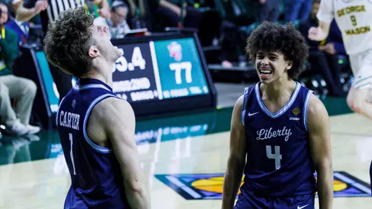 Men's Basketball Recap Photo Zander Carter & Brett Decker Jr. NIT First Round at George Mason March 17, 2026