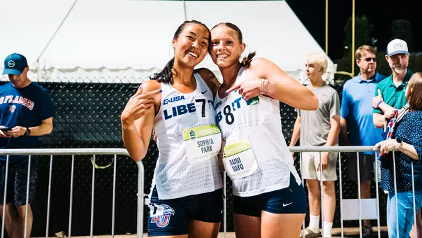 Sophia Park and Raini Mayo after 2025 CUSA Steeplechase