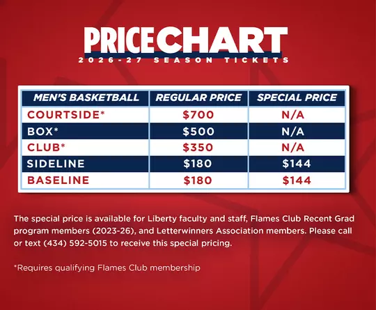Men's Basketball 2026-27 Season Ticket Prices