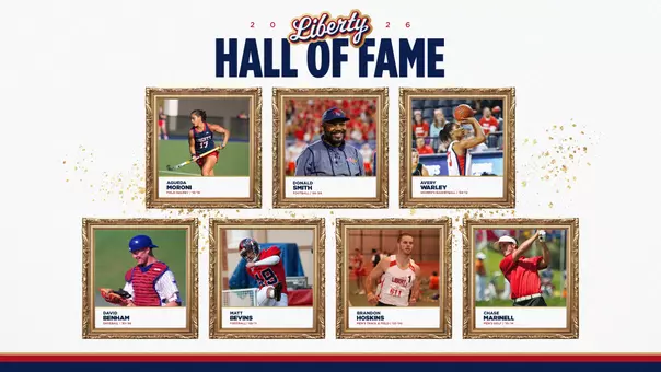 2026 Liberty Athletics Hall of Fame Class Announcement graphic