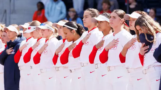 The Liberty University softball team takes on Duke at Kamphuis Field on April 8, 2026. (Photo by Emily Cuthrell)