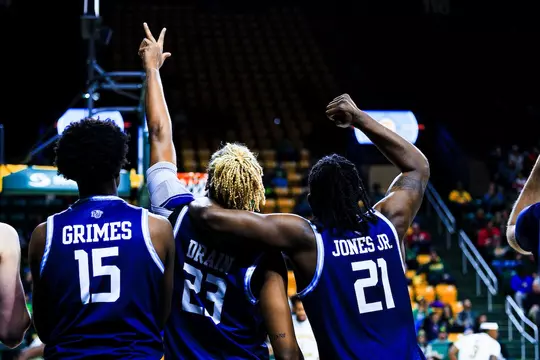 The Liberty University Men’s Basketball team takes on George Mason in the first game of the NIT at Eagle Bank Arena on March 17, 2026. (Photo by: Jessie Jordan)