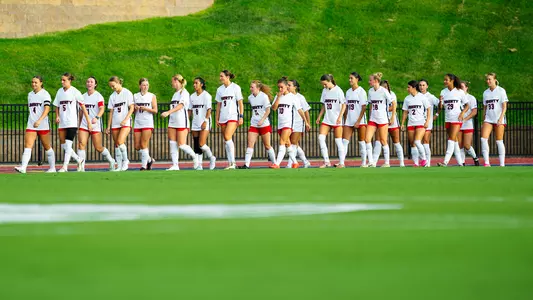 Women's Soccer team walk out pre-game