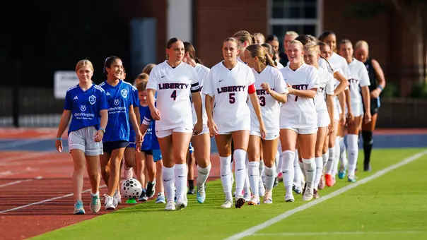 Women's Soccer Walks out before a game against East Carolina at Osborne Stadium